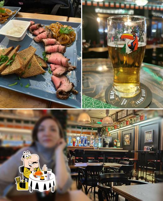 Еда и внутреннее оформление в Lucky Toucan Irish Pub
