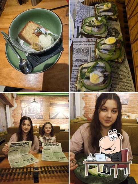 Посмотрите на внутренний интерьер "Ресторана "Паровозова""