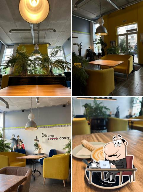 Посмотрите на внутренний интерьер "Кафе "Винил""