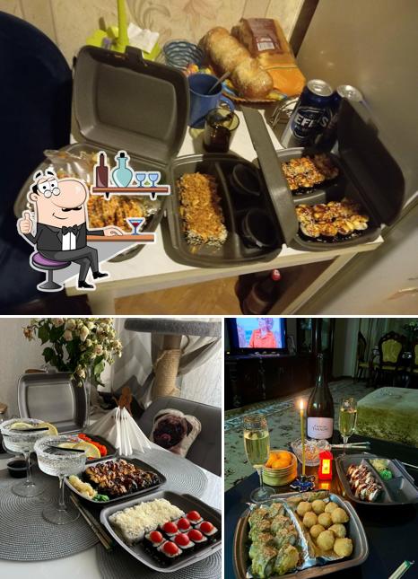 Снимок, на котором видны внутреннее оформление и напитки в Магия суши