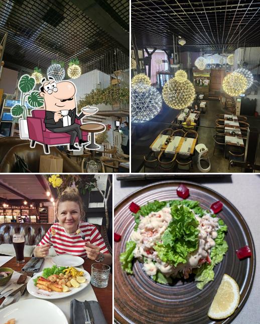 Посмотрите на внутренний интерьер "Фермерского ресторана "Огонек""