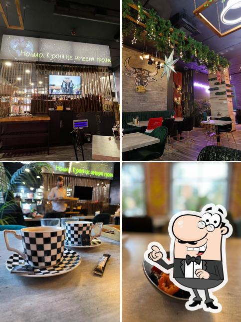 Посмотрите на внутренний интерьер "Мяс хаус"