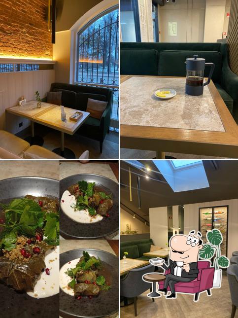 Посмотрите на внутренний интерьер "кафе One Гоги"