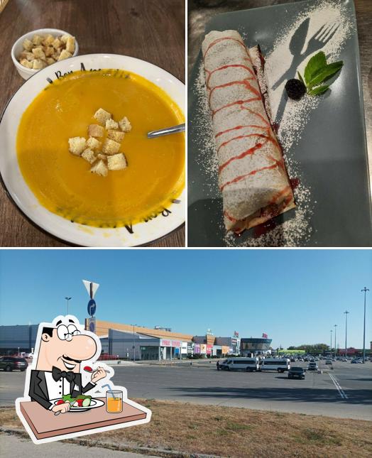 Это фотография, где изображены еда и внешнее оформление в Балкан Place & Grill