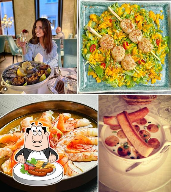 Еда в "Рыбном базаре"