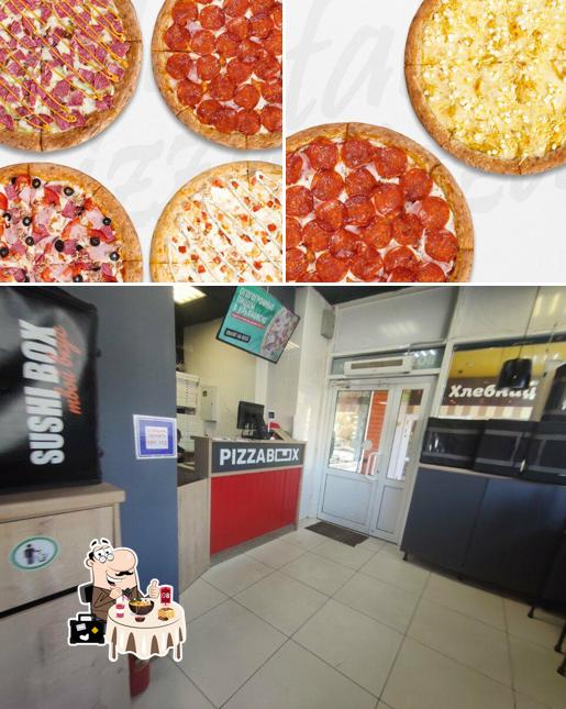 Еда и внутреннее оформление в Pizza Box