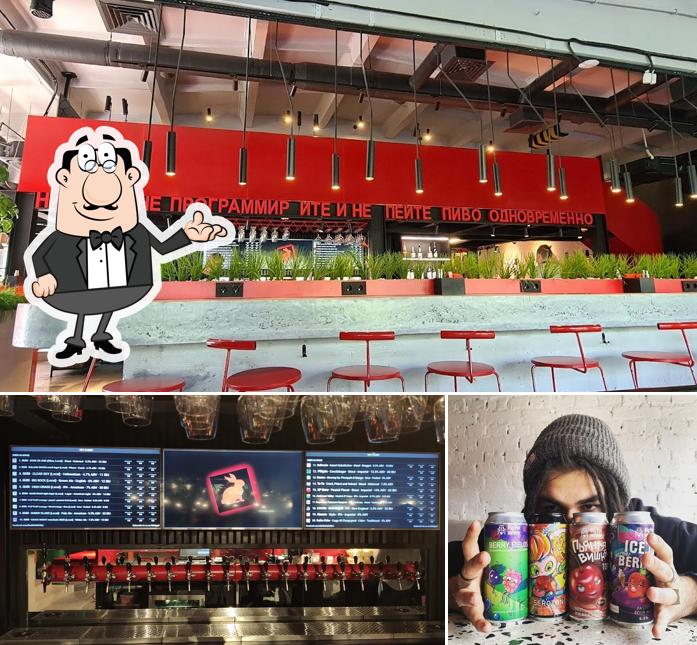 Снимок, на котором видны внутреннее оформление и напитки в Red Rabbit