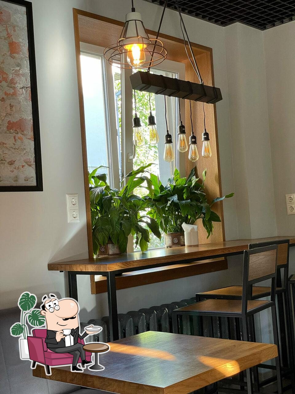 Посмотрите на внутренний интерьер "Территория кофе".