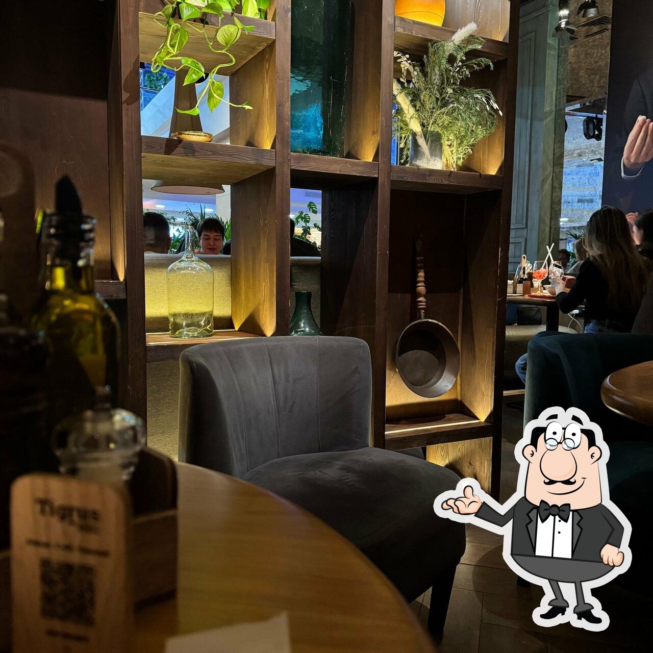 Посмотрите на внутренний интерьер "Osteria Mario".