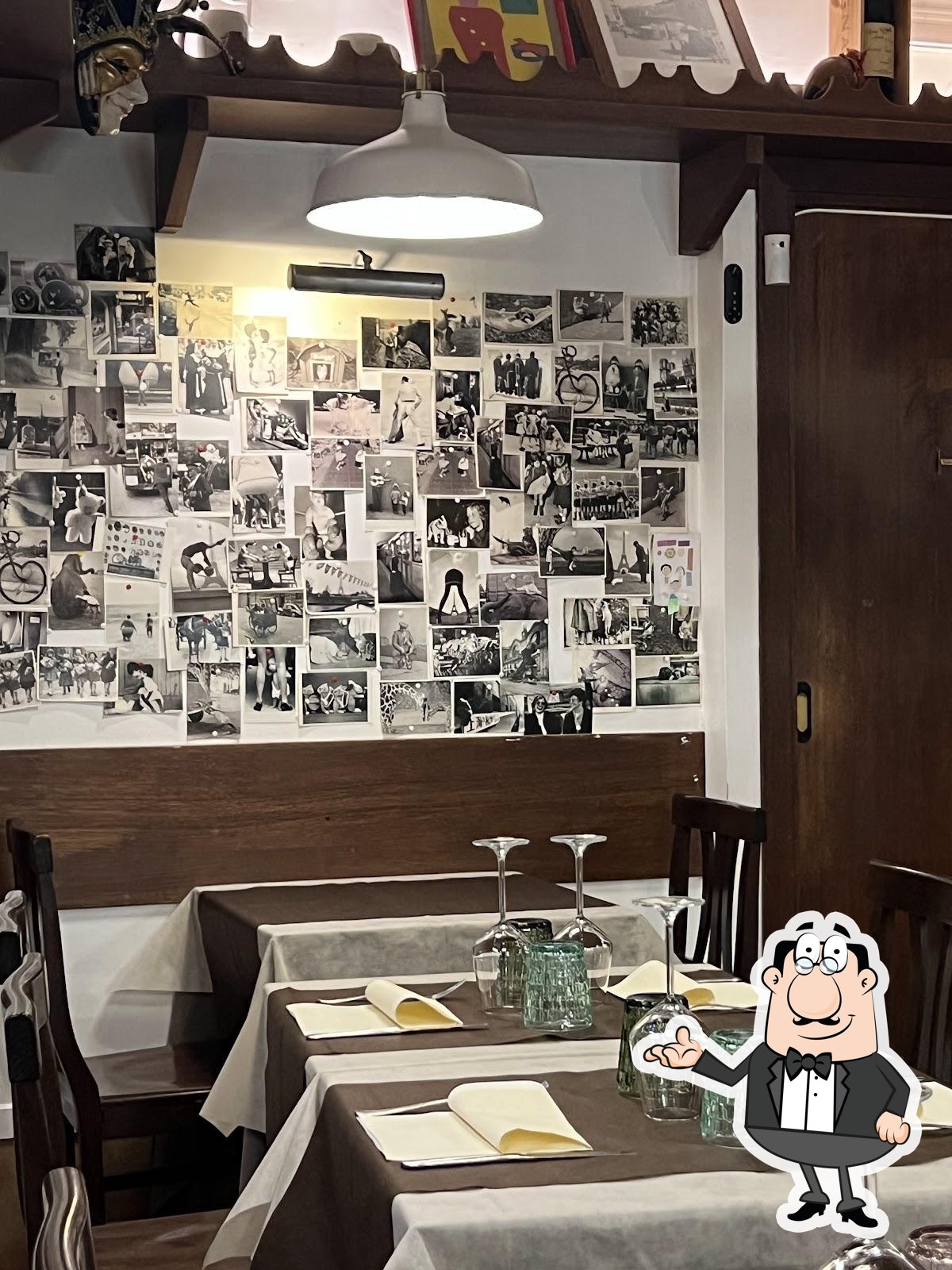Посмотрите на внутренний интерьер "Osteria ae Cravate".