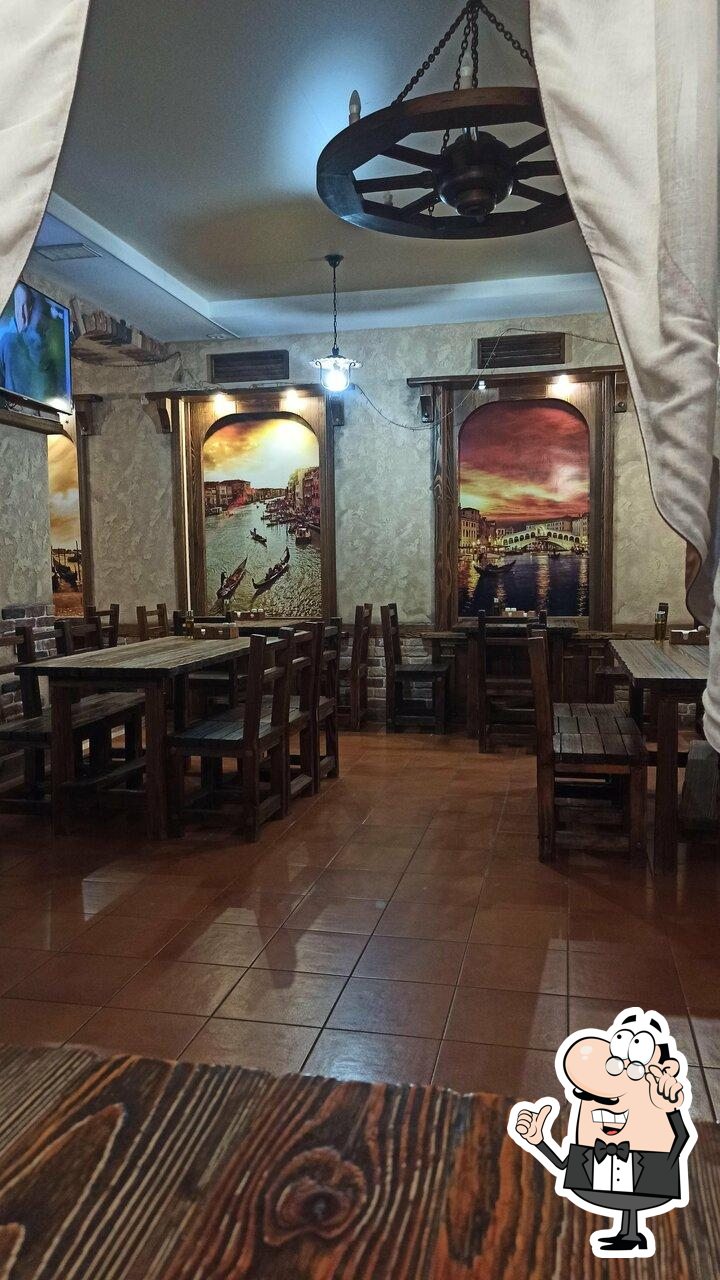 Посмотрите на внутренний интерьер "Pizzeria".