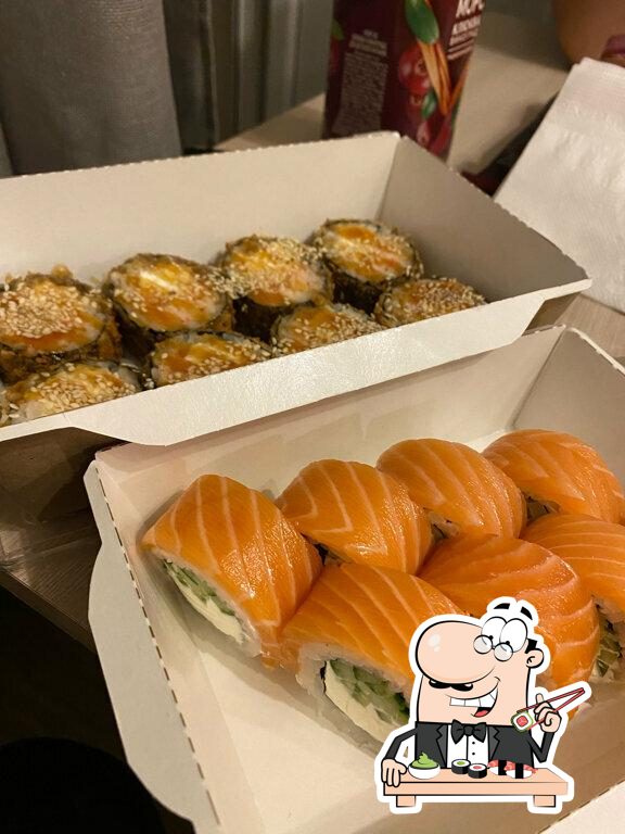 В "Fabrika sushi" предлагают суши и роллы.