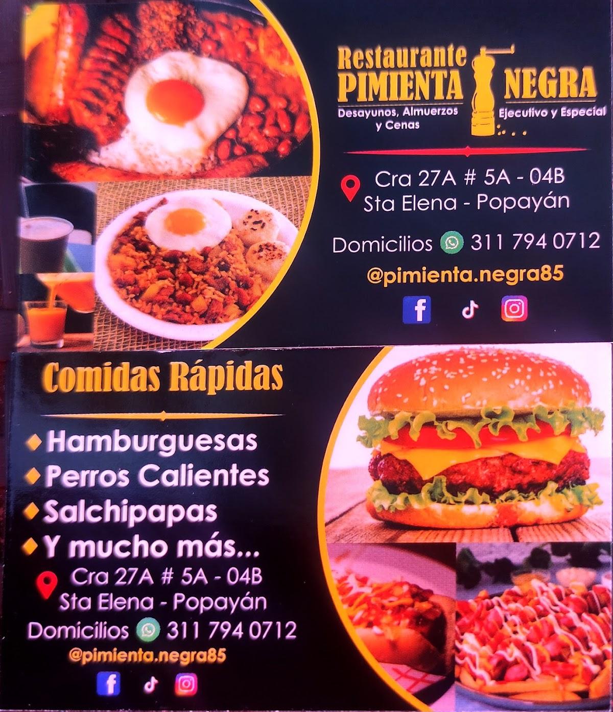 Restaurante y Comidas rápidas Pimienta negra