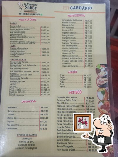 O interior do Encontro do Sabor Restaurante & Pizzaria