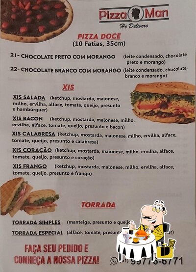 Comida em Pizza Man